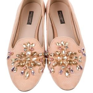 Dolce & Gabbana 8.5 Jewel Embellished Flats 8 1/2